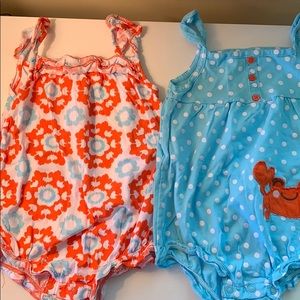 CARTER’S Set of Two Summer Rompers size 24 Months